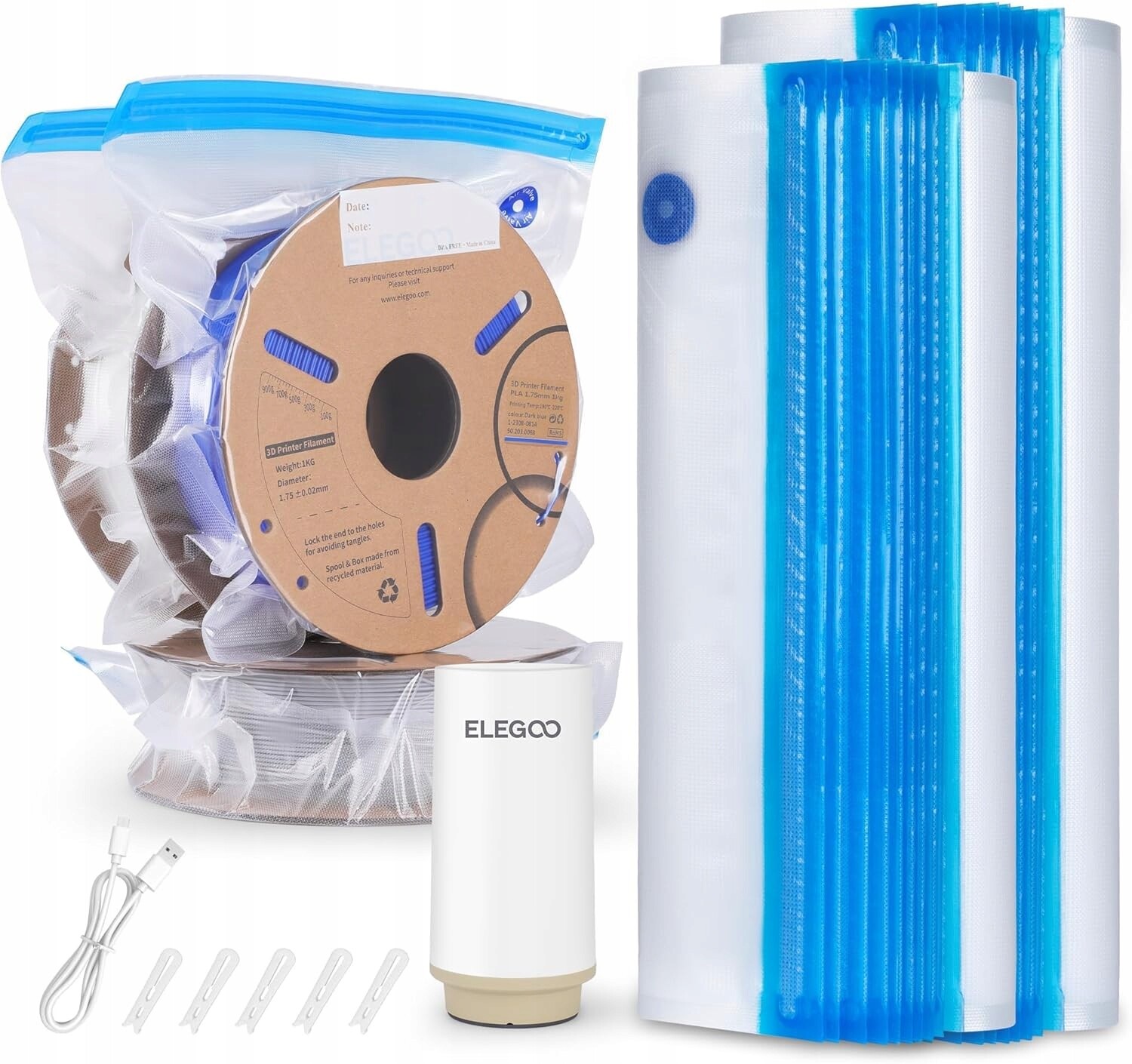 Sada pro ukládání filamentů pro 3D tiskárny s čerpadlem, 30 sáčků