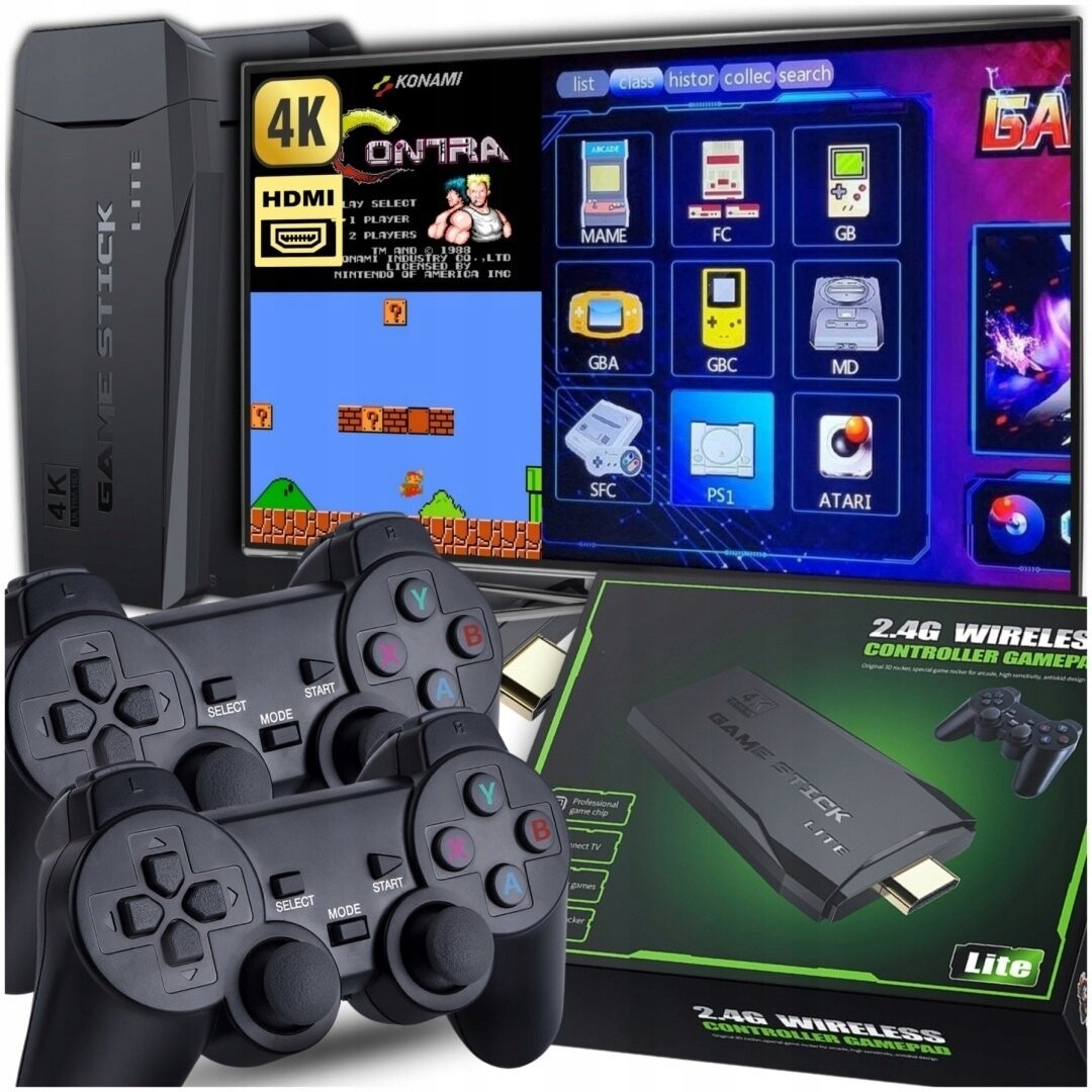 Retro Konzole 10000 Her 4K Hdmi Přenosná Televizní Hra Set 2 Pady