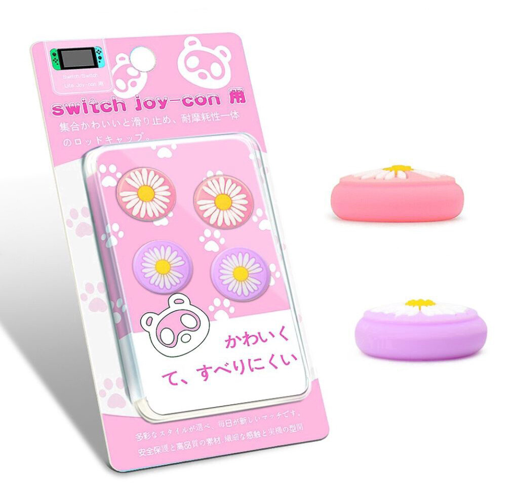 4x Gumičky Na Nástavce Joy-Con Nintendo Switch Lite Oled Animal Květina Heřmánek