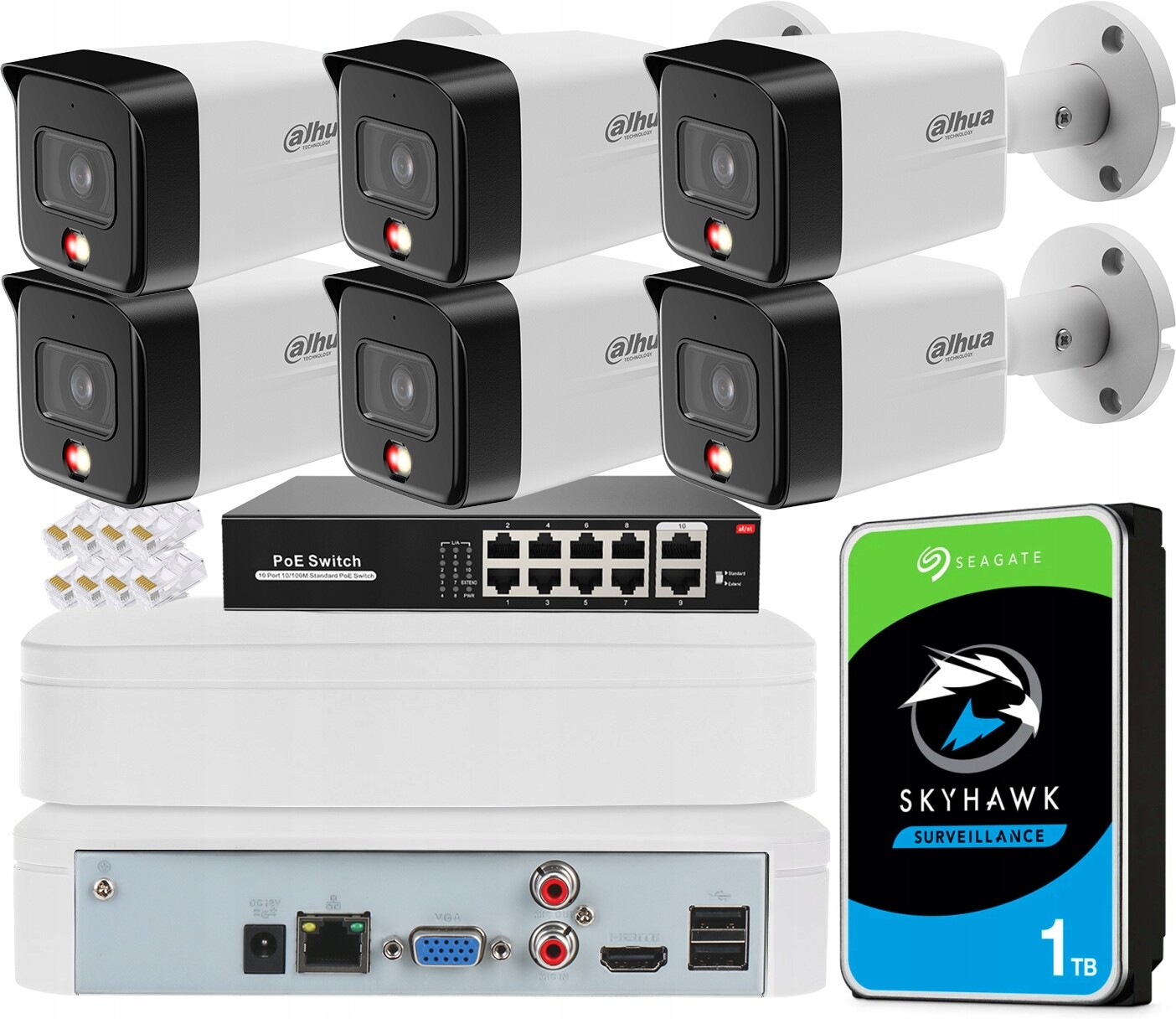 Monitorování Dahua 6 kamer 6Mpx IPC-HFW1639TC-A-IL Smd Dual Light rekordér