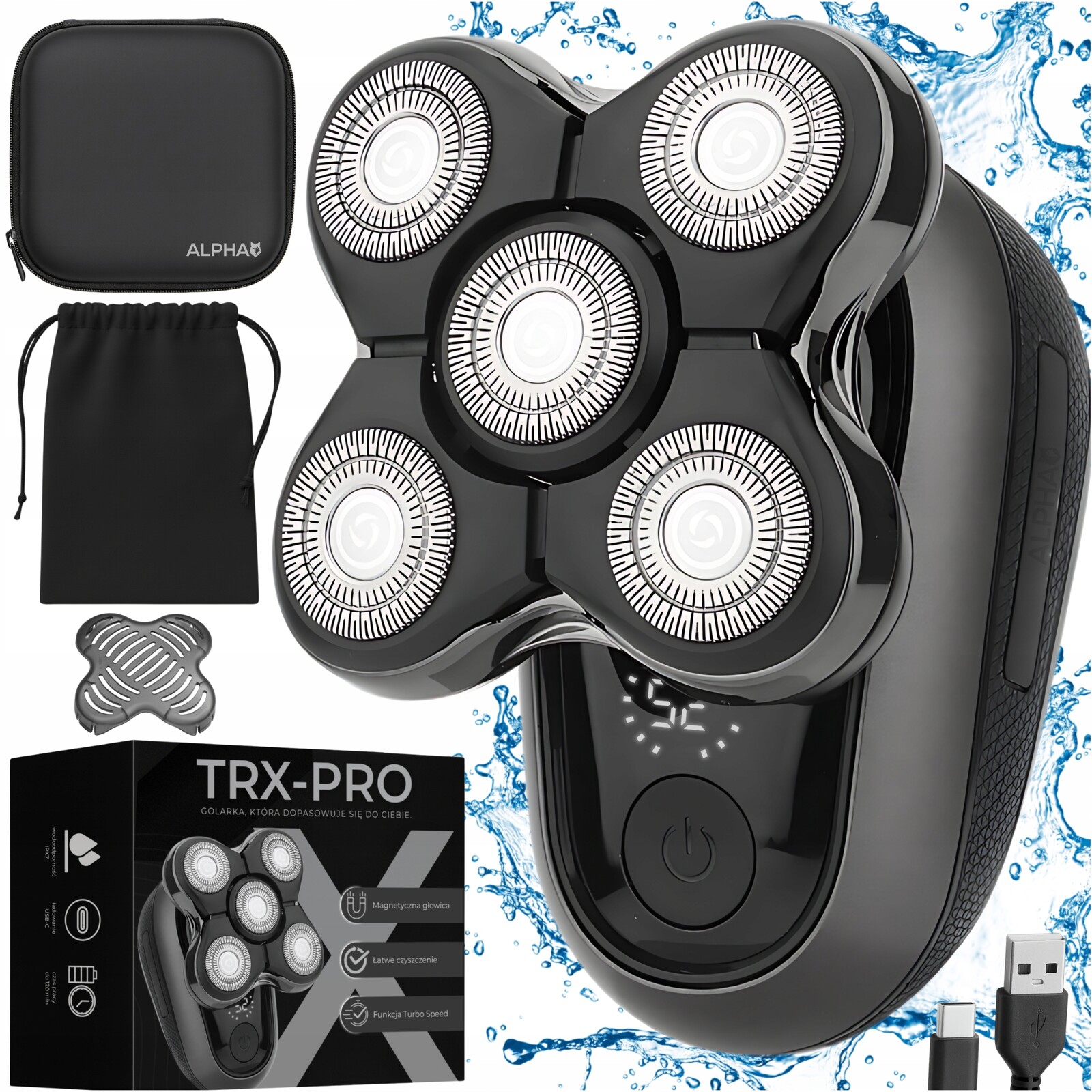 Holicí Strojek pro muže Holicí strojek na vlasy Zastřihovač nosu a vousů Alpha