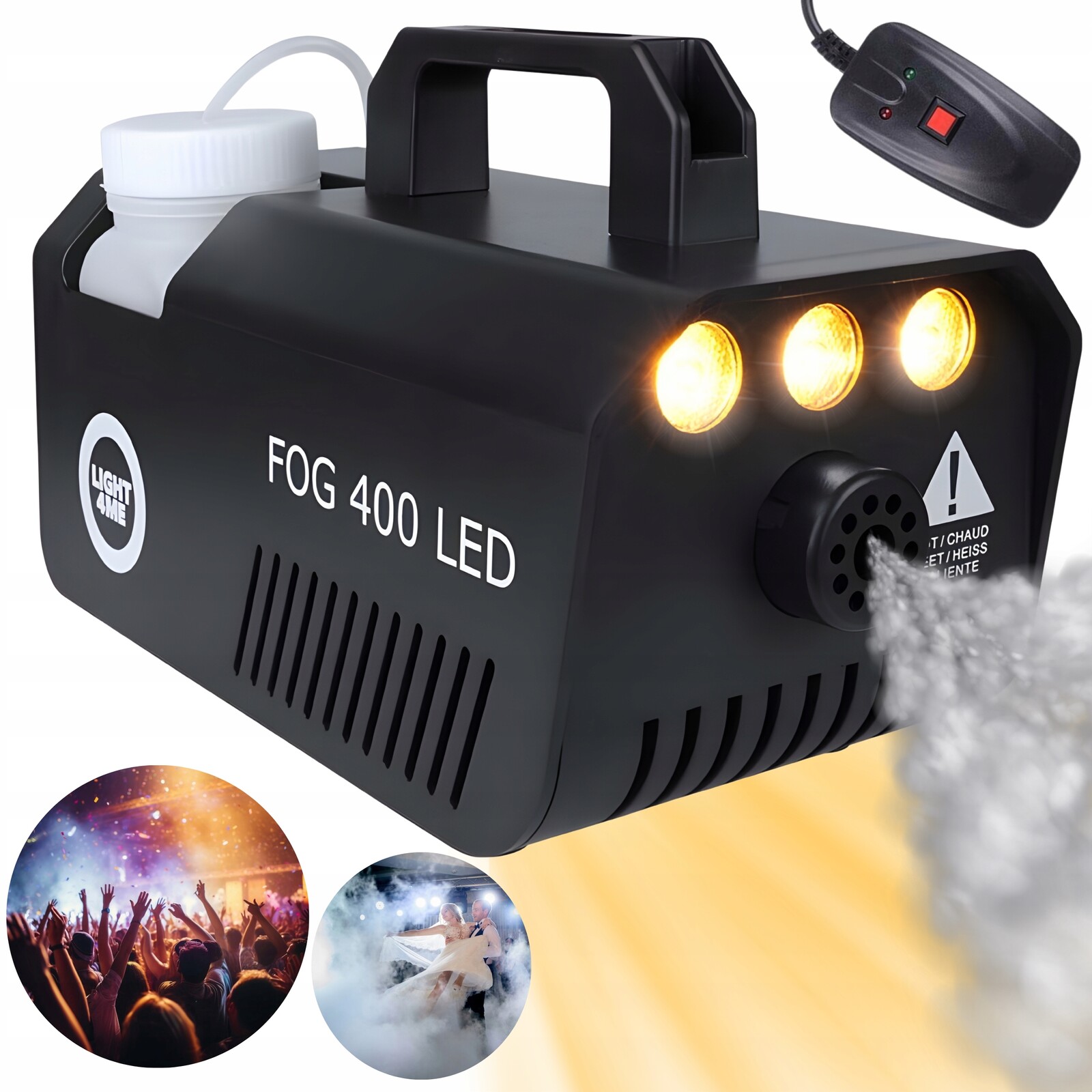 Výrobník Generátor Kouře Kouřoměr Dálkové Ovládání Mini Led 400V 3V1 Párty Stroj