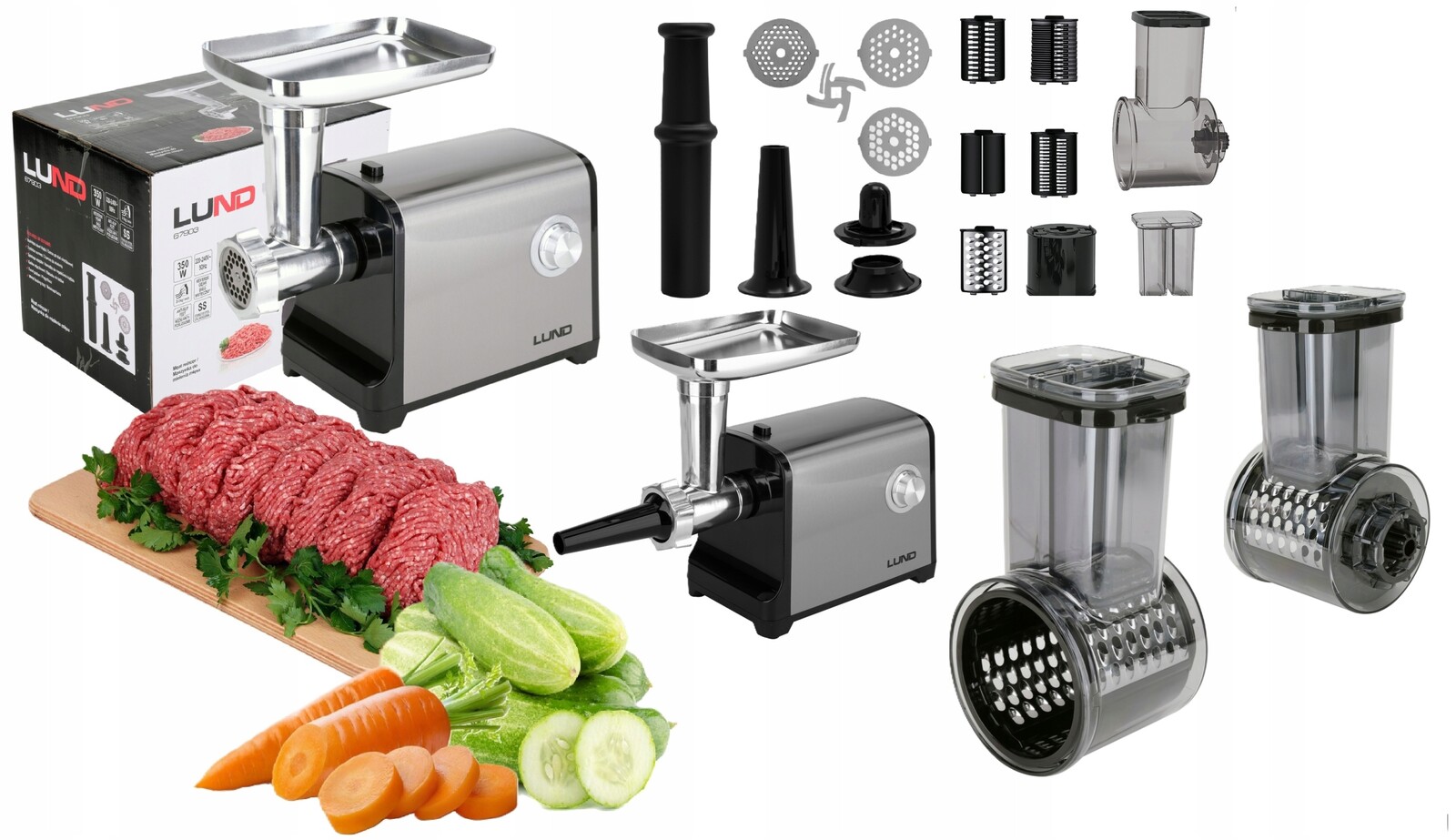 Mlýnek Na Maso, Ocel Klobás, Ocelový 5v1 350W Lund 67903