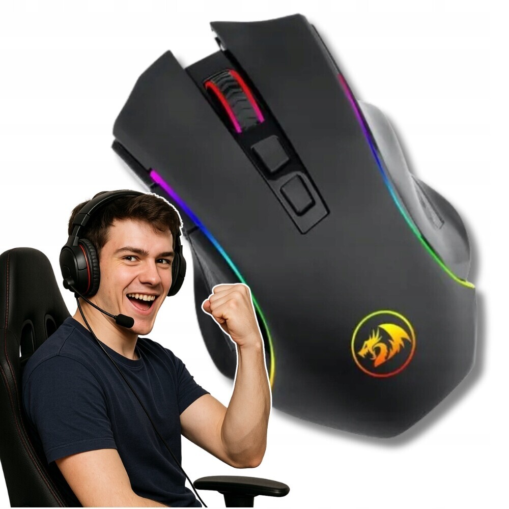 Přesná optická bezpřevodová Herní Myš 8000dpi Redragon Rgb