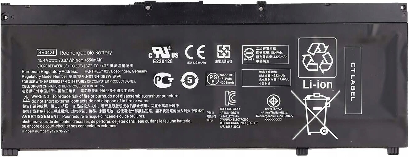 Baterie 15,4V 70,07Wh pro Hp 917678-1B1 917678-2B1 917724 -855 HSTNN-DB7W