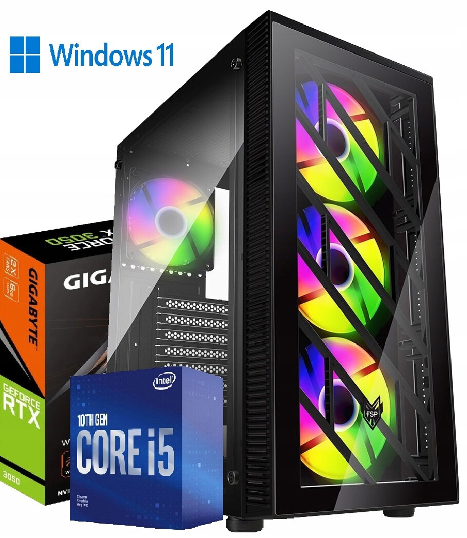 Počítač I5 10400F, Rtx 3050 6GB, 16GB DDR4, 480GB M.2 WIN11