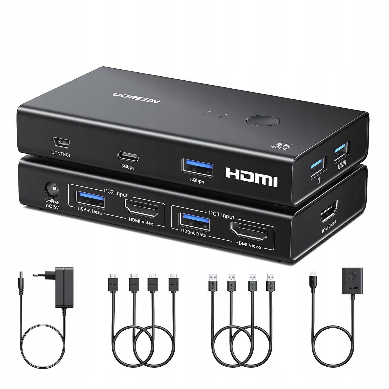 Hdmi Kvm přepínač 2.0 4K 60 Hz s ovládáním pracovní plochy pro 2 počítače