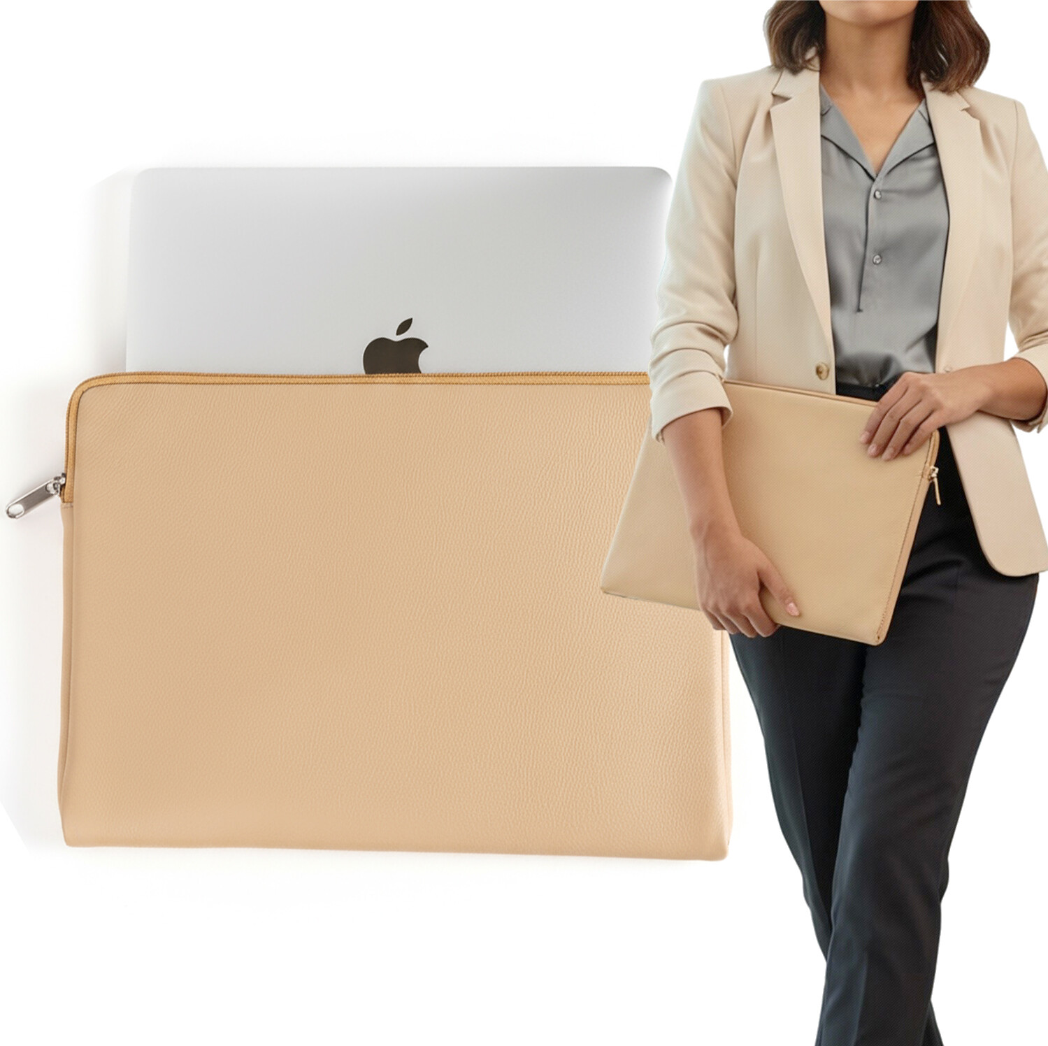 Dámské Pouzdro na MacBook Air 13 M2 Baltan Zip Crocodilo béžová přírodní kůže