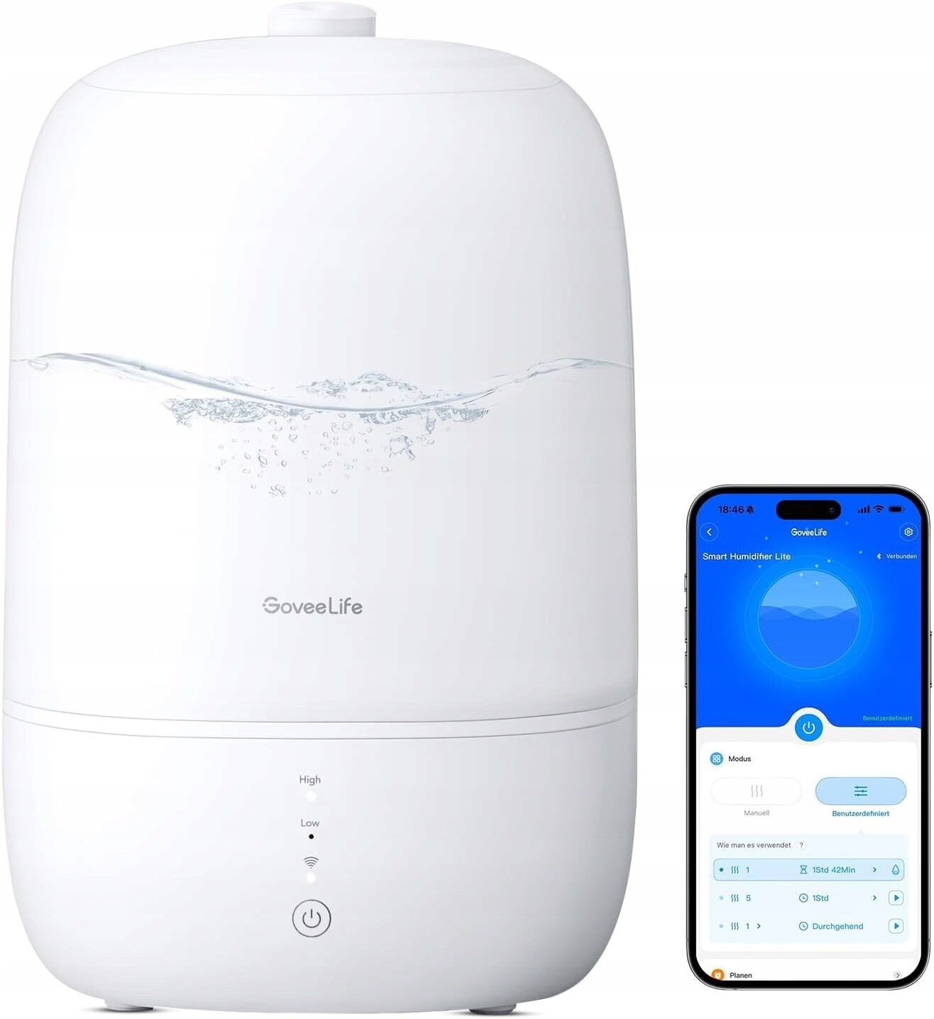 Zvlhčovač vzduchu 3L Ultrazvukový Difuzér vůní Aplikace GoveeLife