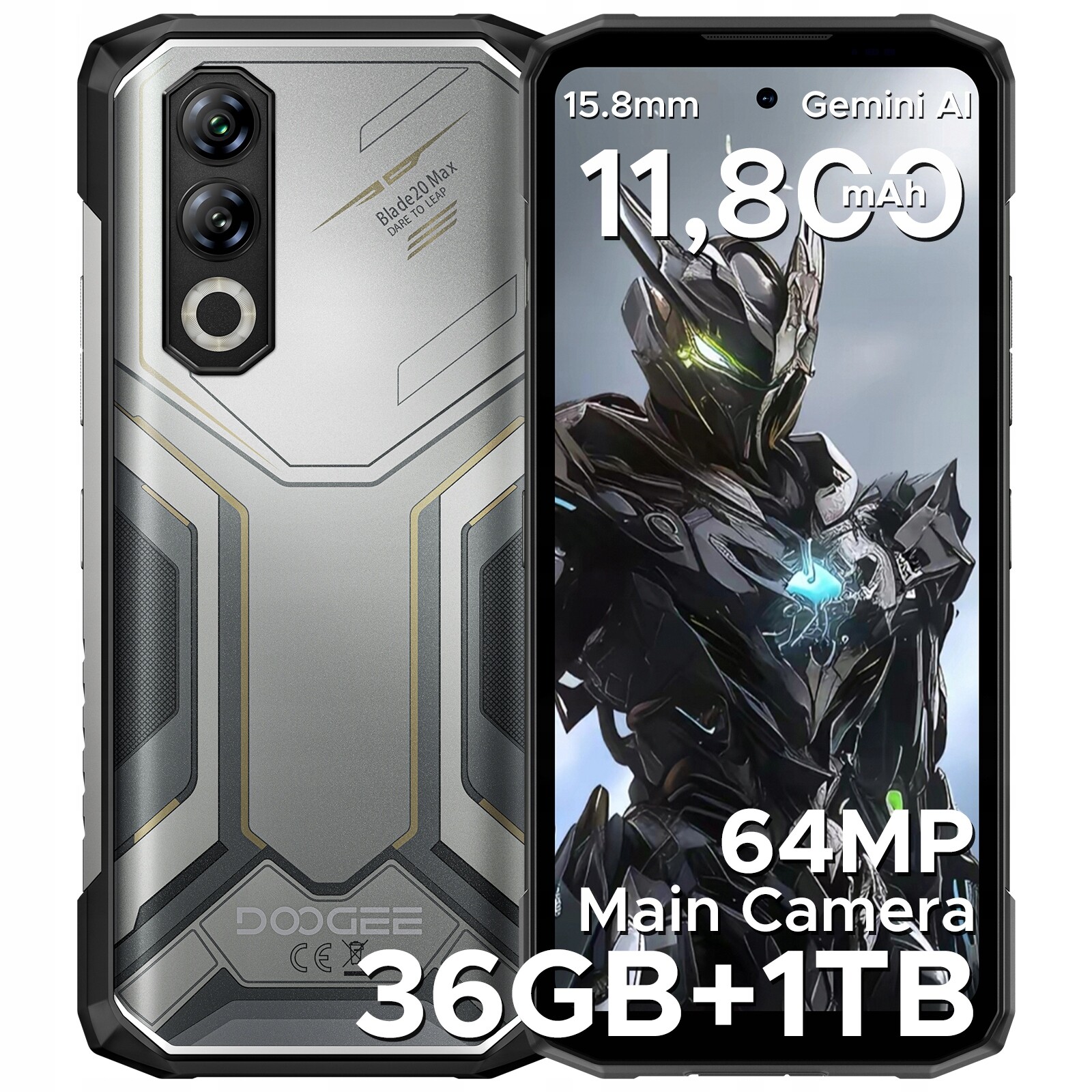 Smartphone Doogee Blade 20 Max 12 Gb 1 Tb 4G (lte) stříbrný