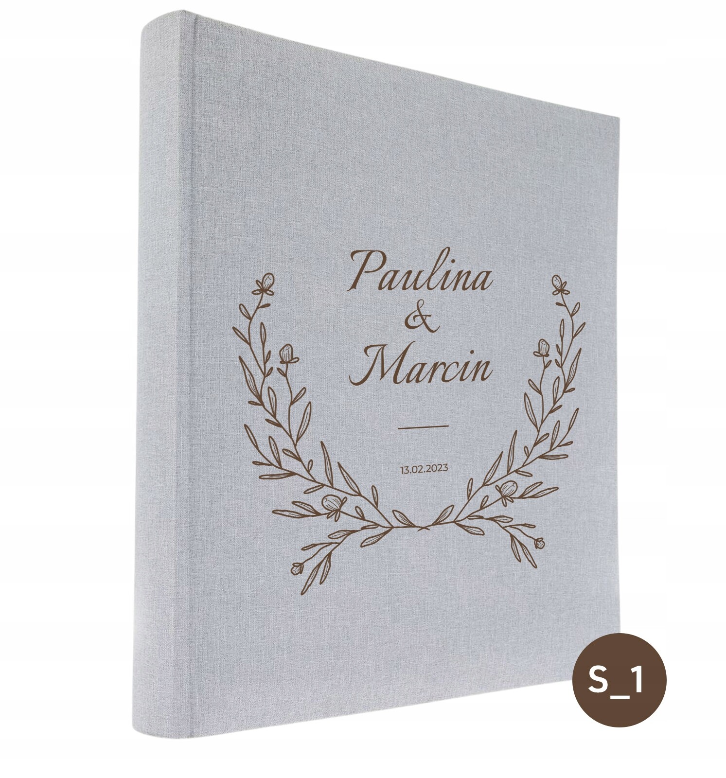 Album 60 černých stran, šedá personalizace, svatební suvenýr, jména