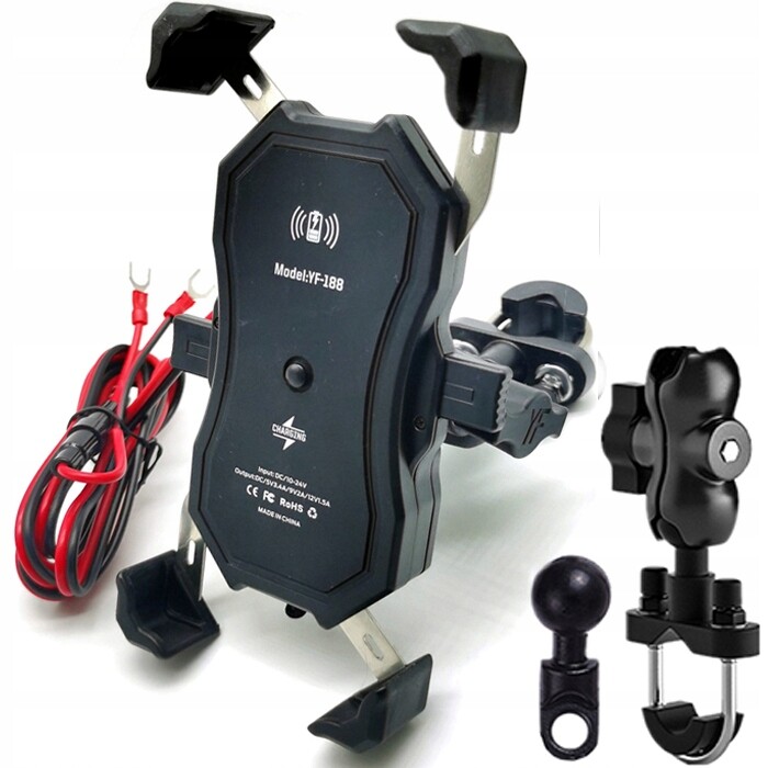 Držák na motocykl FreedConn s indukční nabíječkou MC1W