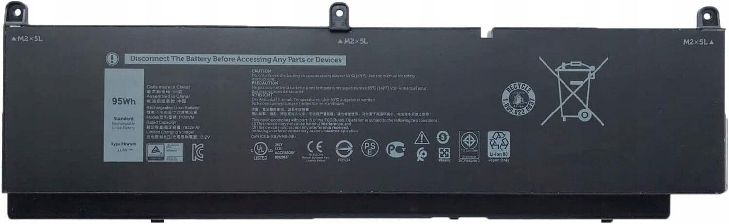 Baterie 11,4 V 95 Wh pro Dell Precision 7550 7560 7750 7760 P44E P93F P44E001