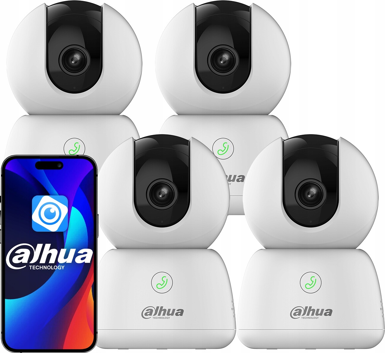 4x WiFi otočná kamera 5Mpx Dahua H5B Hero Chůvička Vnitřní audio slot Sd
