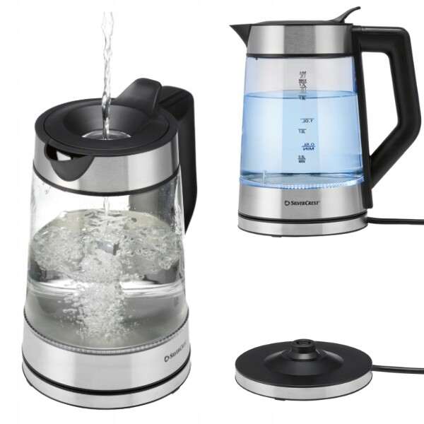 Skleněná elektrická varná konvice s regulací teploty Swgd 3000 B3 3000W 1,7 l