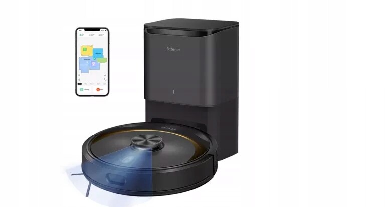 Černý Uklízecí robot Ultenic T10 Lite s mopovací stanicí 2 v 1
