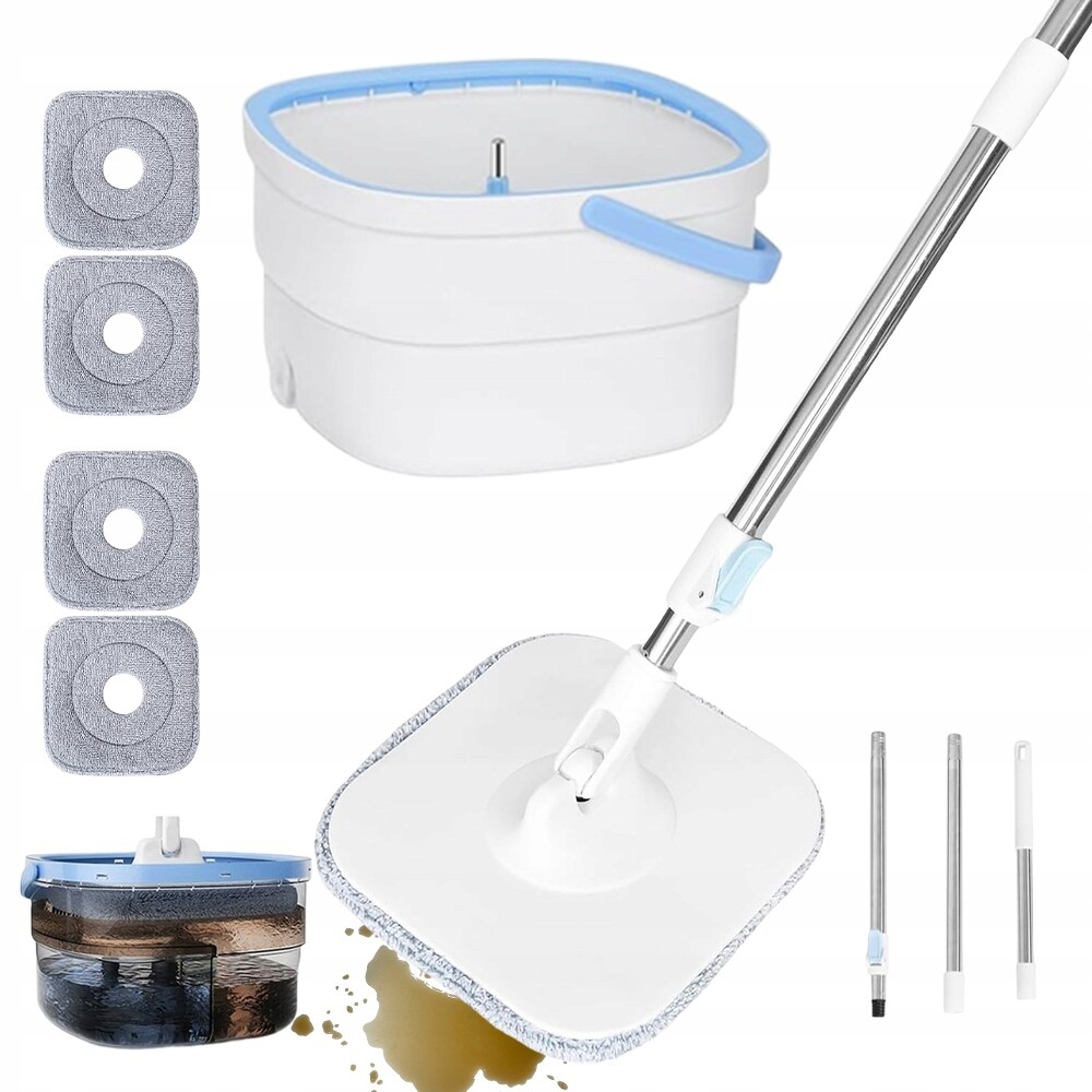 Rotační Mop S Kbelíkem A 4 Utěrkami Pro Všechny Typy Podlah