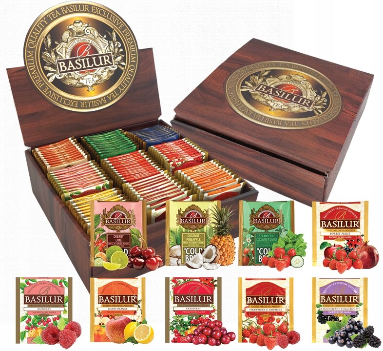 Čajová sada Basilur 9 Příchutí mix čajových sáčků 90 ks jako Dárek