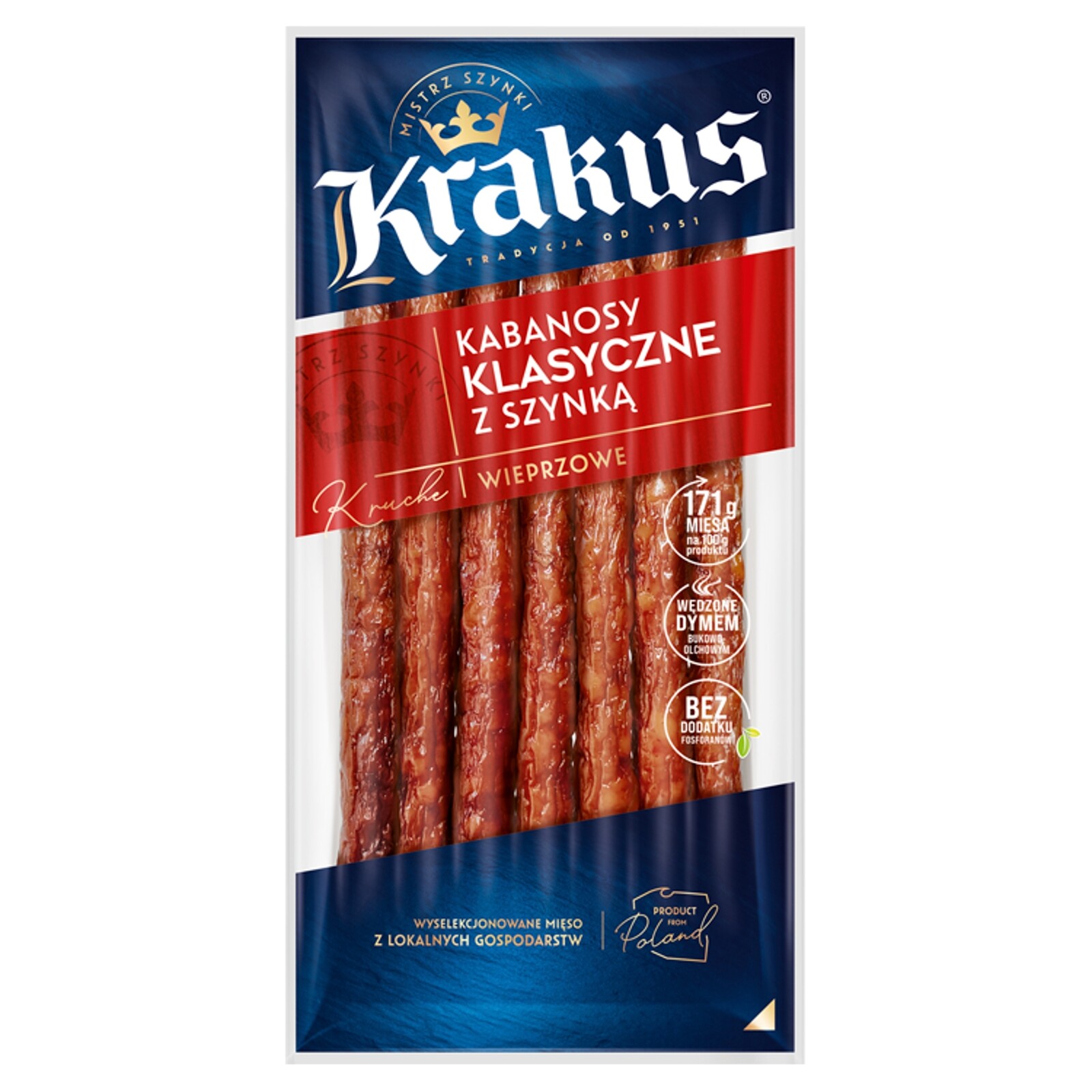 Krakus Kabanosy Klasické 180g Extra Křehké Uzené
