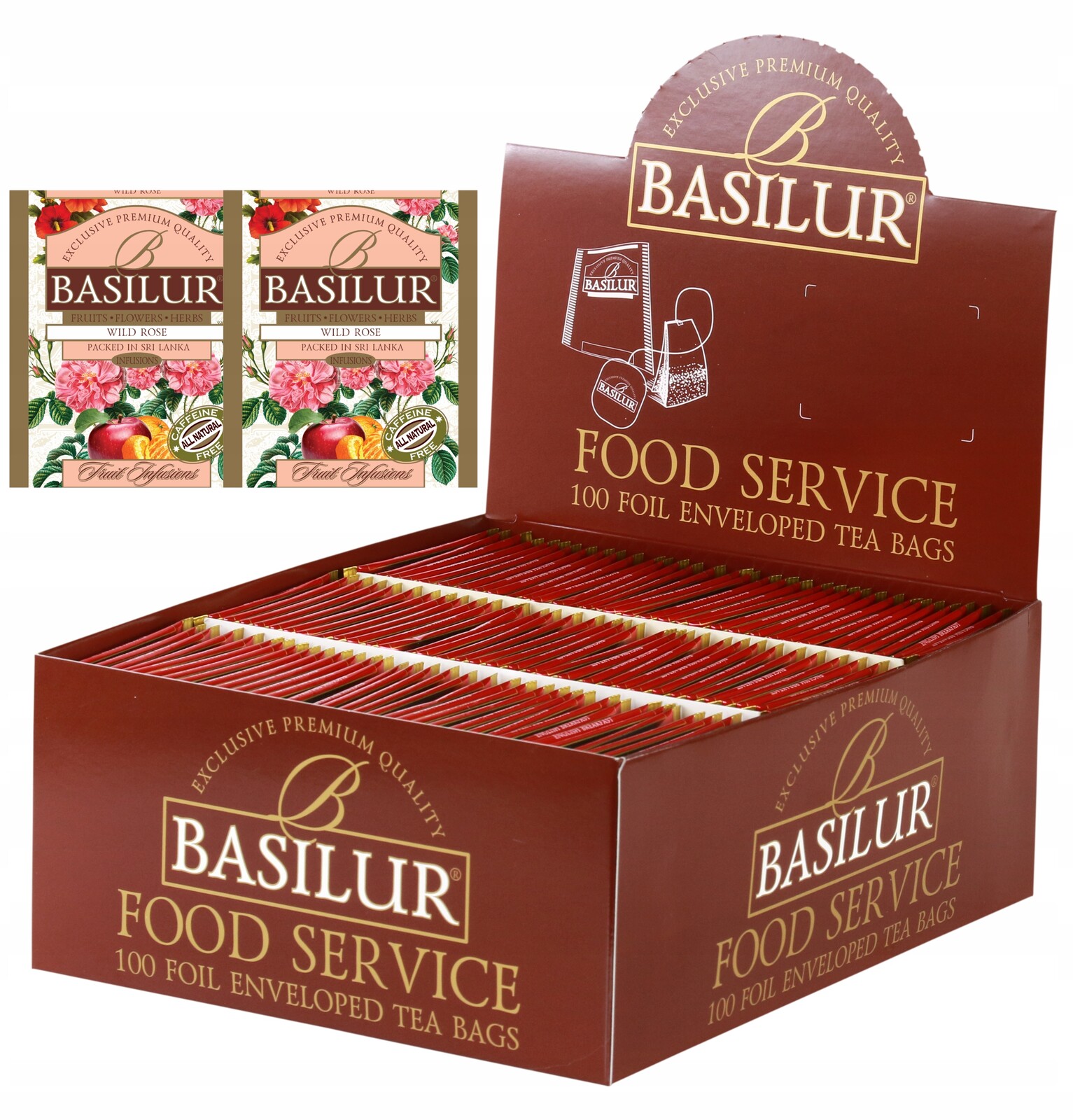 Basilur ovocný čaj Wild Rose Růže Citrón Citron HoReCa 100 ks