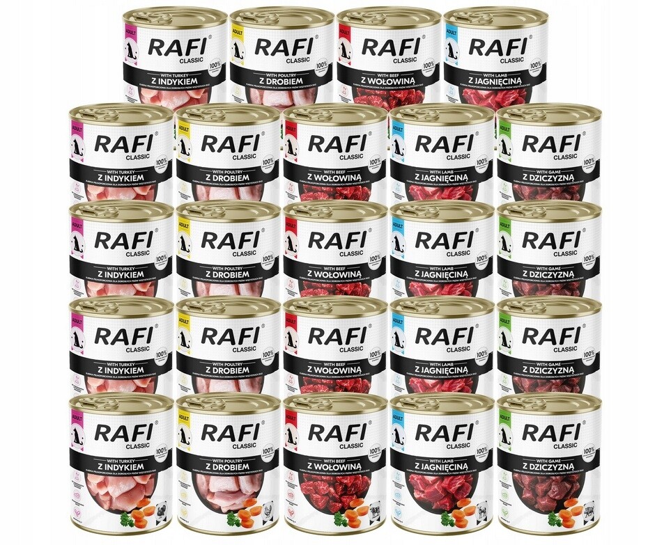 Dolina Noteci Rafi Classic mokré Krmivo pro psy mix chutí 12x800g