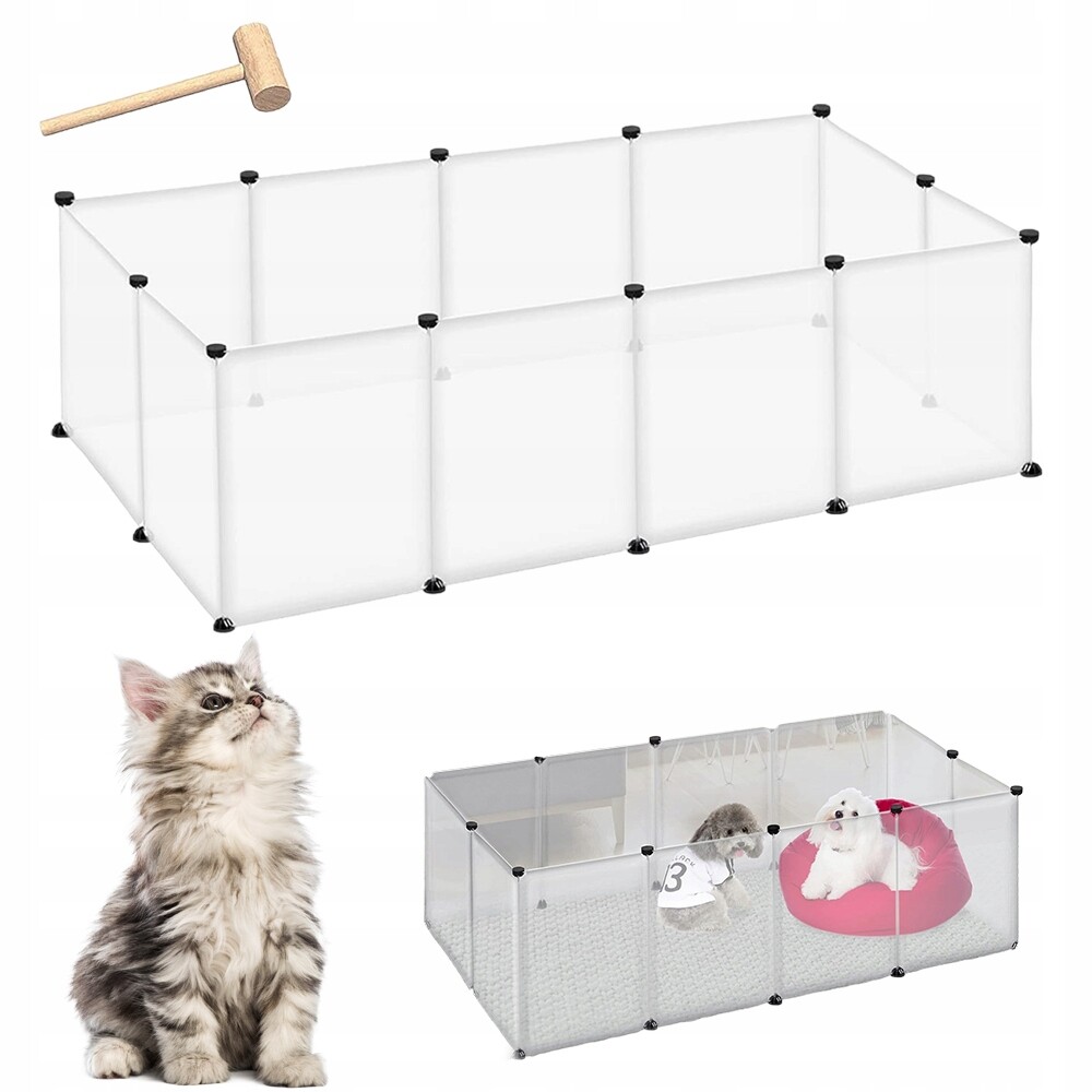 Oplocení Pro Zvířata 12 Panelů 145X75X46 CM Průhledné Plastové