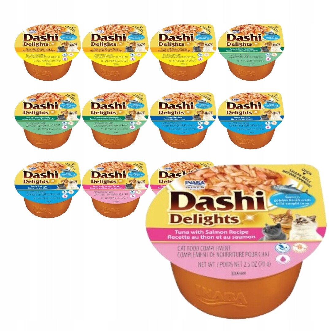 Inaba Cat Dashi Delights 12x70g Doplňkové Krmivo Pro Kočky Mix Chutí