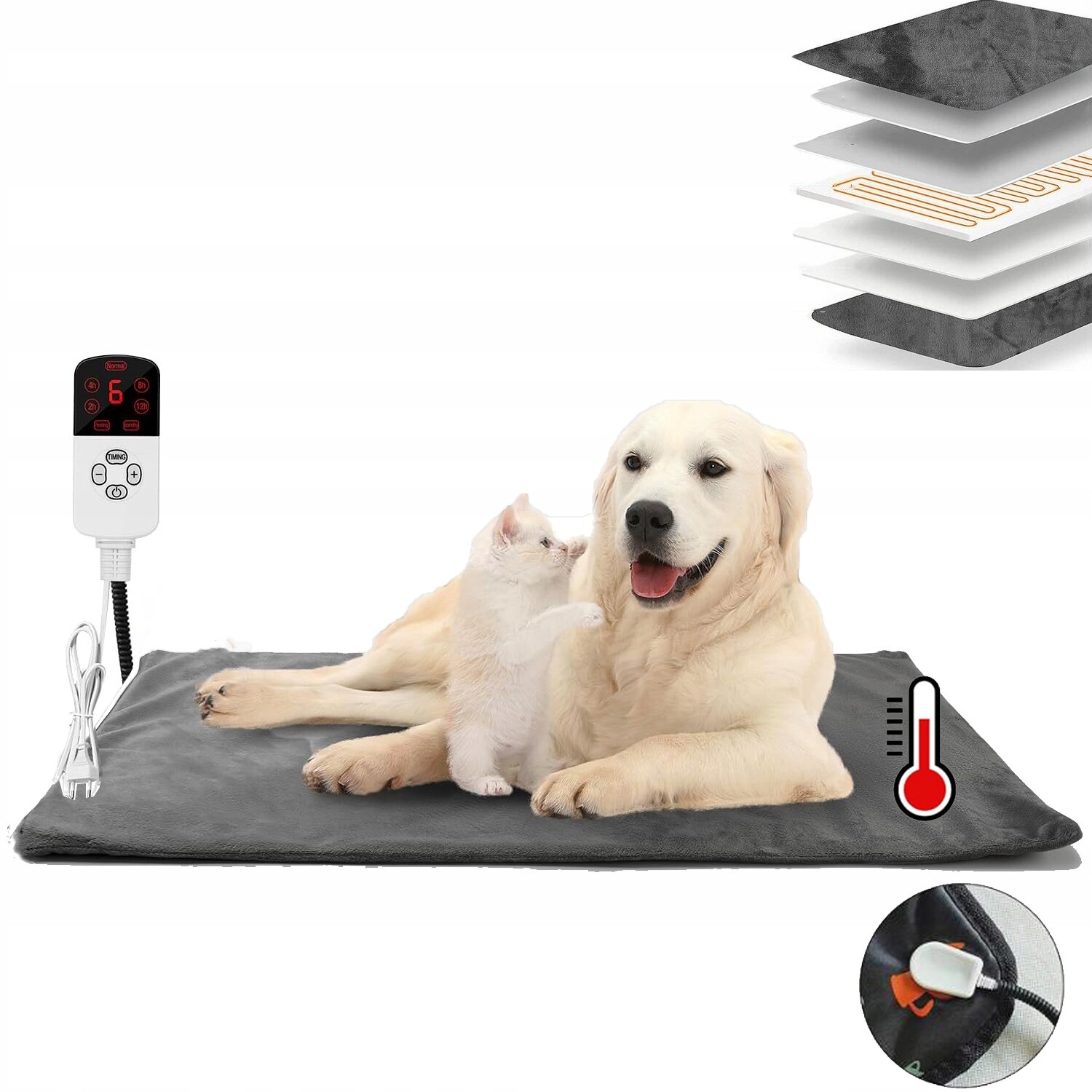 Vyhřívací podložka do kočičího a psího kotce s konstantní teplotou a odnímatelným potahem