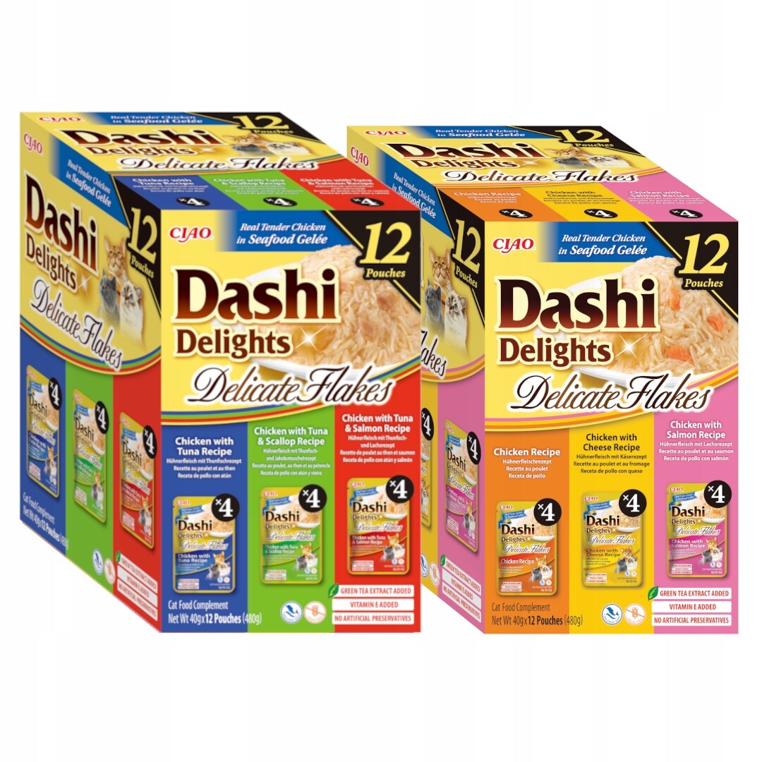 Inaba Cat Dashi Delights Delicate Flakes 24x40g Krmivo Pro Kočky Mix Chutí