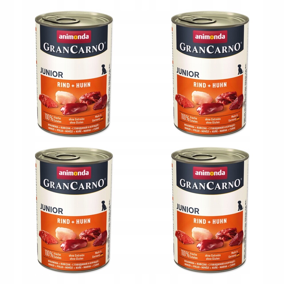 Konzerva Animonda Gran Carno Junior hovězí a kuře 400g balení 4 ks