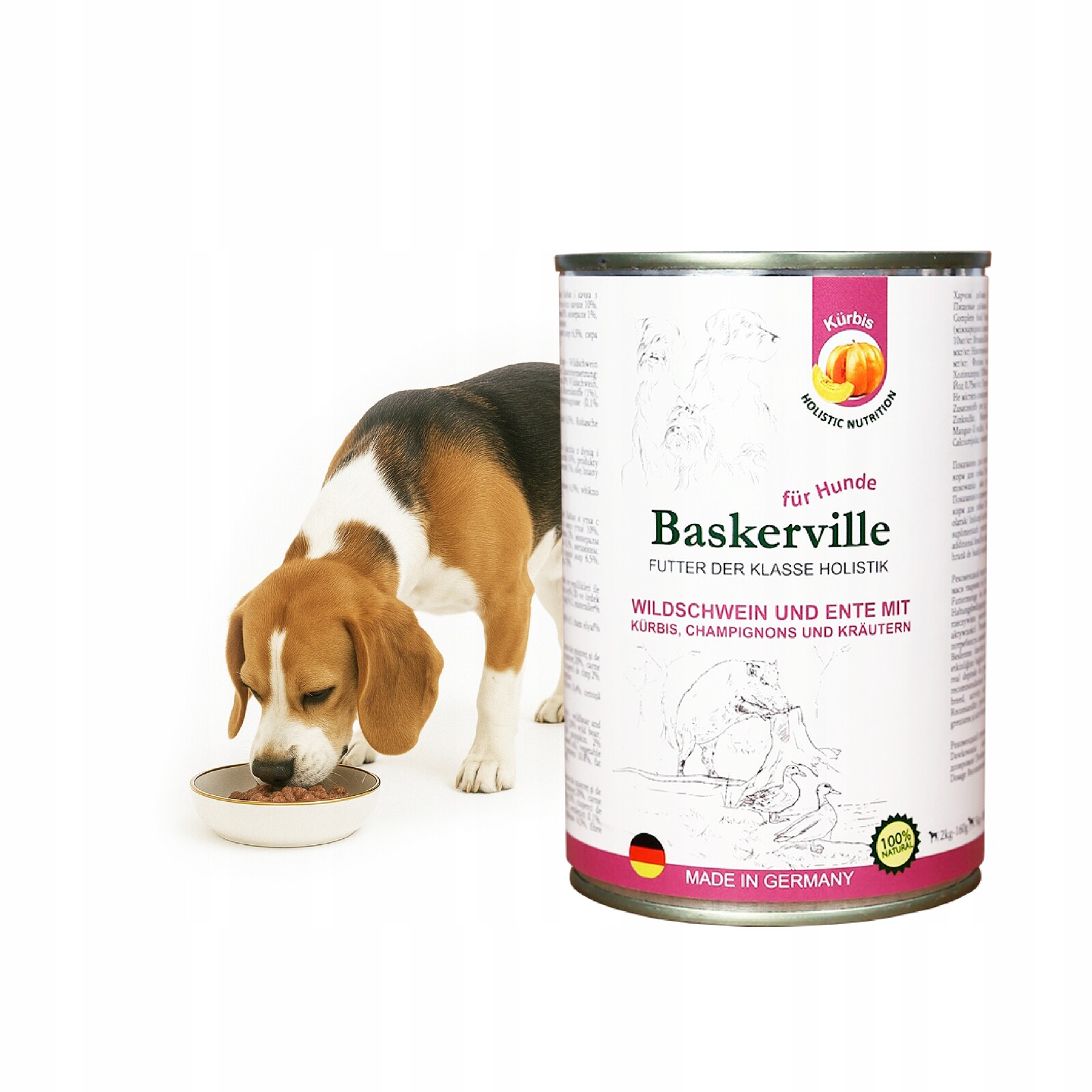 Baskerville Superprémiové vlhké krmivo pro psy Adult Divoká kachna 24x400 g