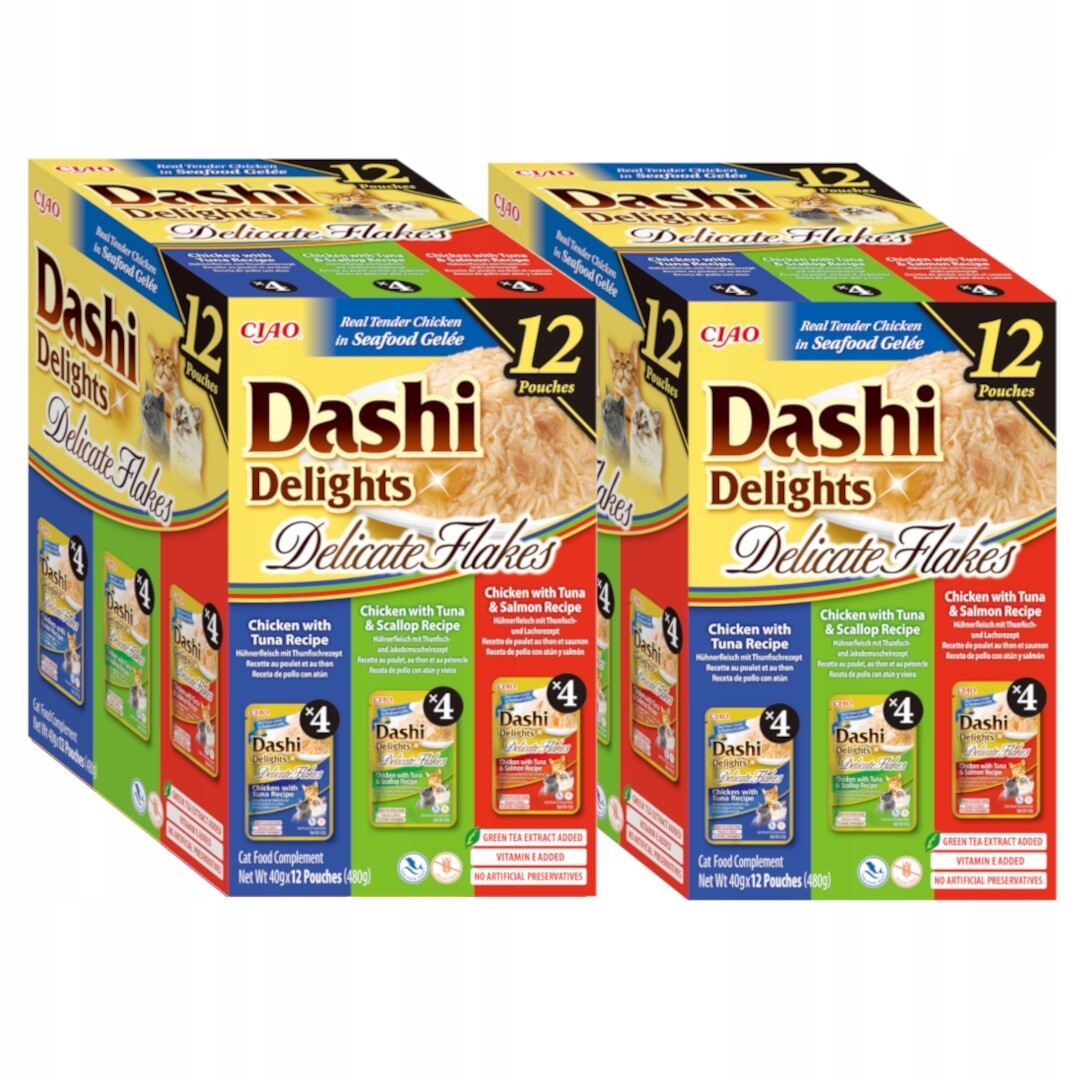 Inaba Cat Dashi Delights Delicate Flakes 24x40g krmivo Krmivo Pro Kočky Ryba