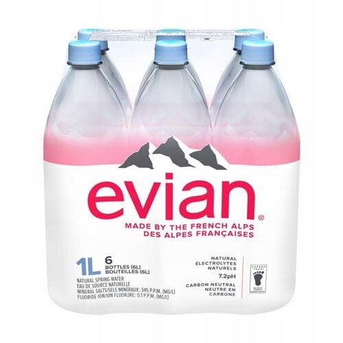 Minerální voda Evian 1 litr x 6 neperlivá svařovací hmota