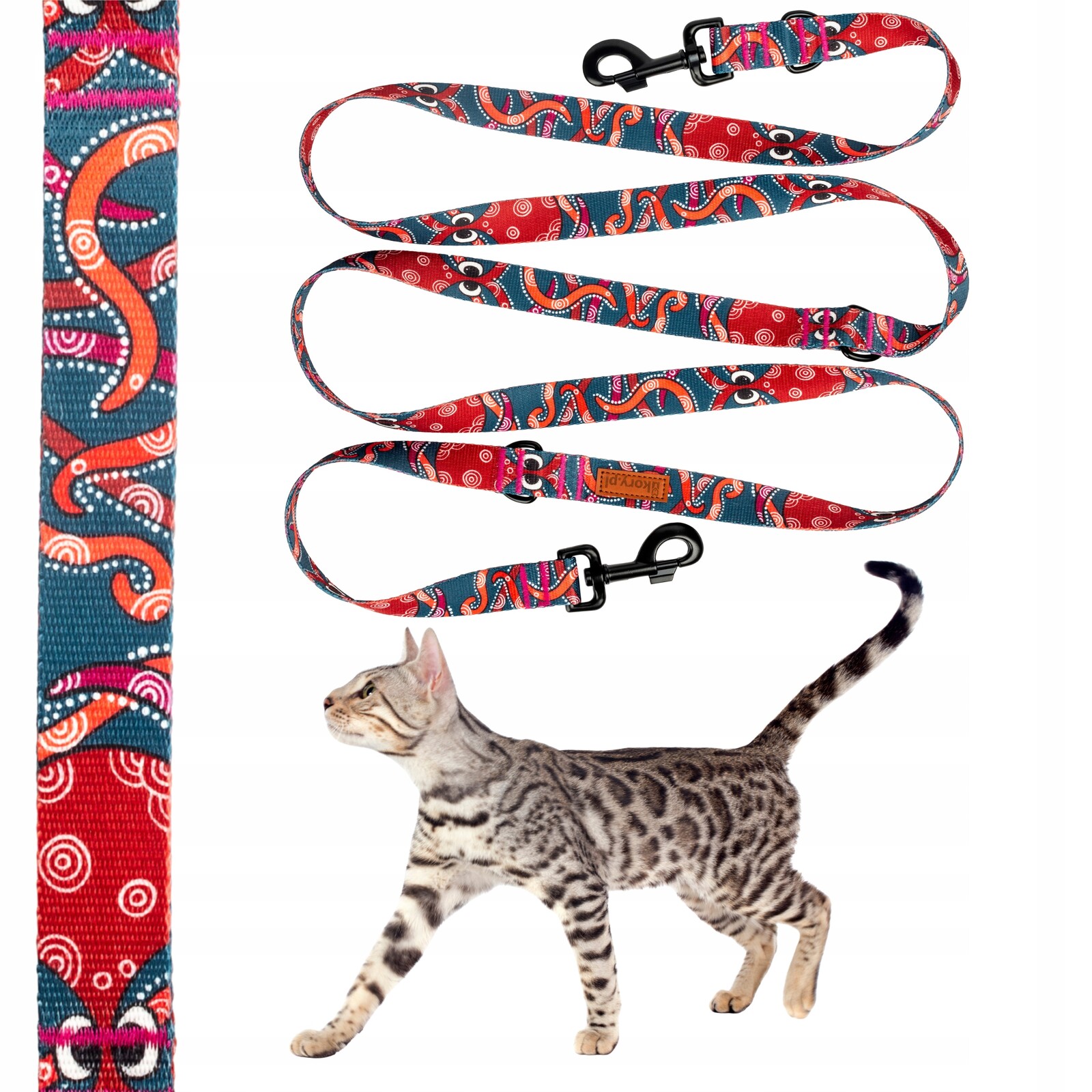 Nastavitelné Vodítko univerzální 3 metry pro kočky do 10 kg Ukory Monsters