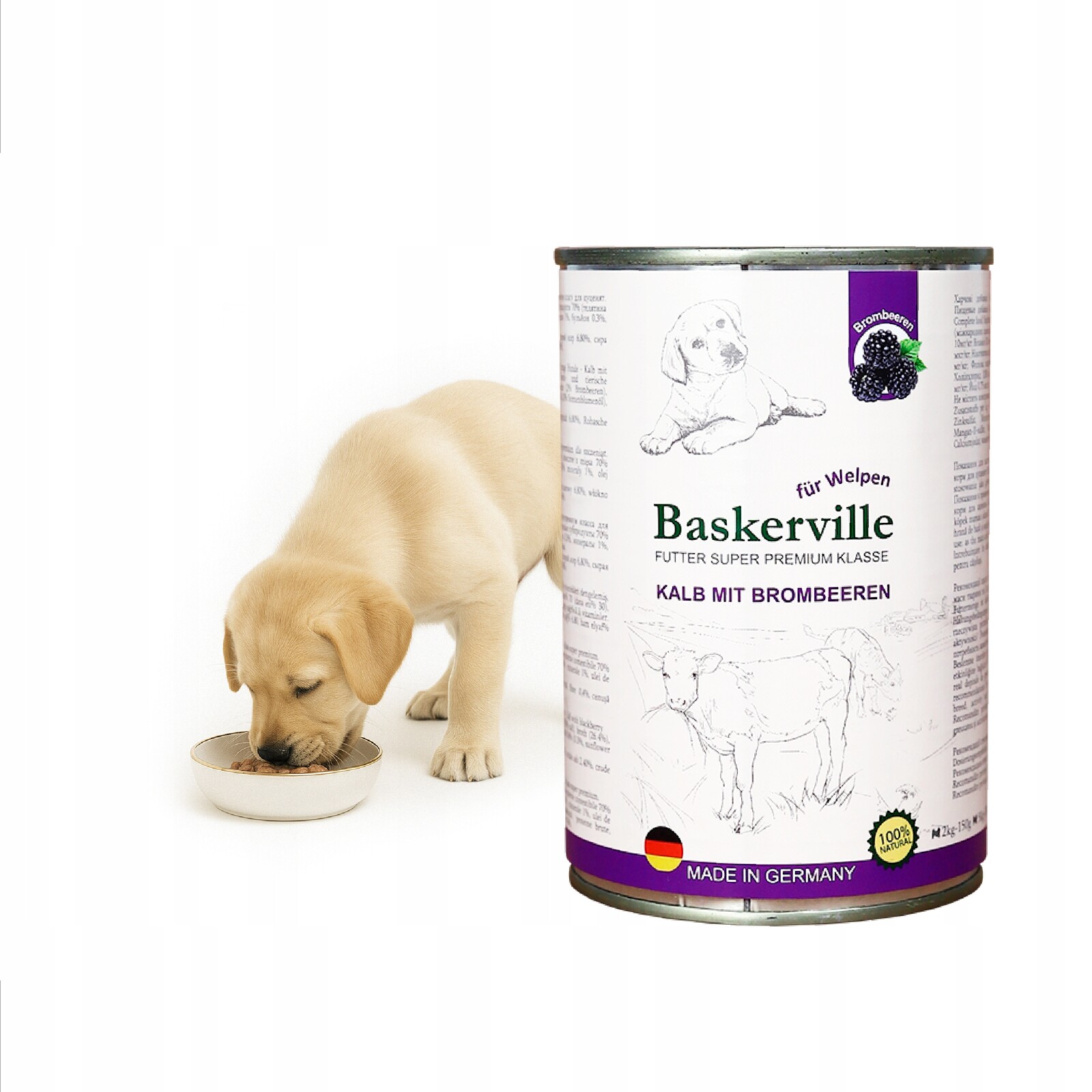 Baskerville Premium vlhké krmivo pro puppy Jehněčí rybíz 8x400 g