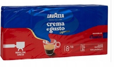 Mletá káva Lavazza 4x250 g Crema E Gusto Espresso do 08/2027