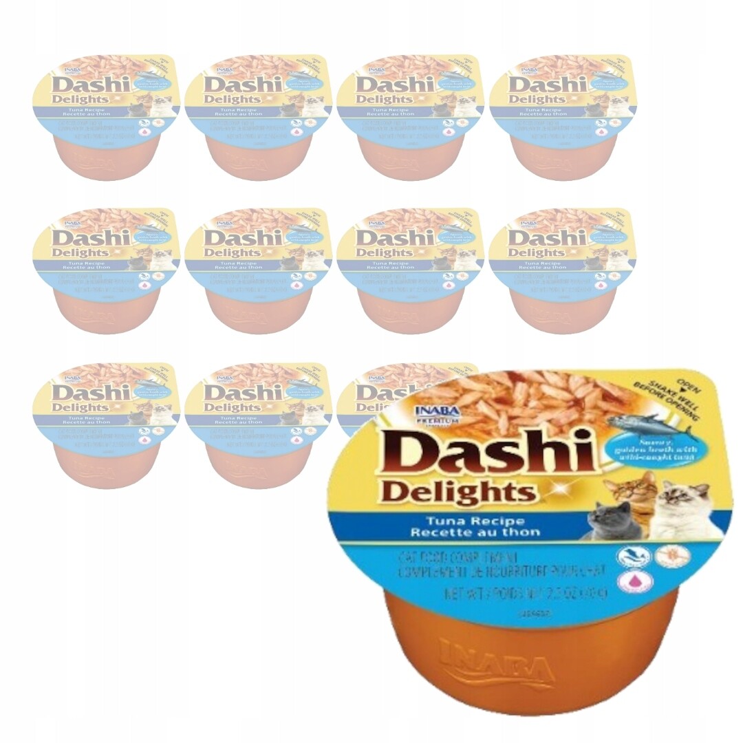 Inaba Cat Dashi Delights 12x70g Doplňkové Krmivo Pro Kočky s tuňákem