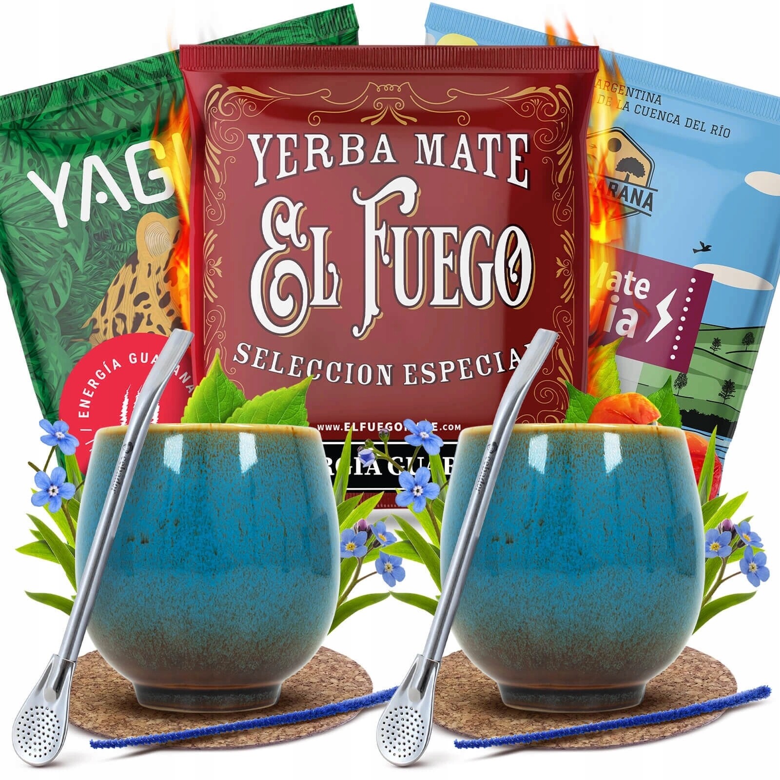 Sada Yerba Mate Energia Guarana tykva bombilla 3x50g Pro Dva