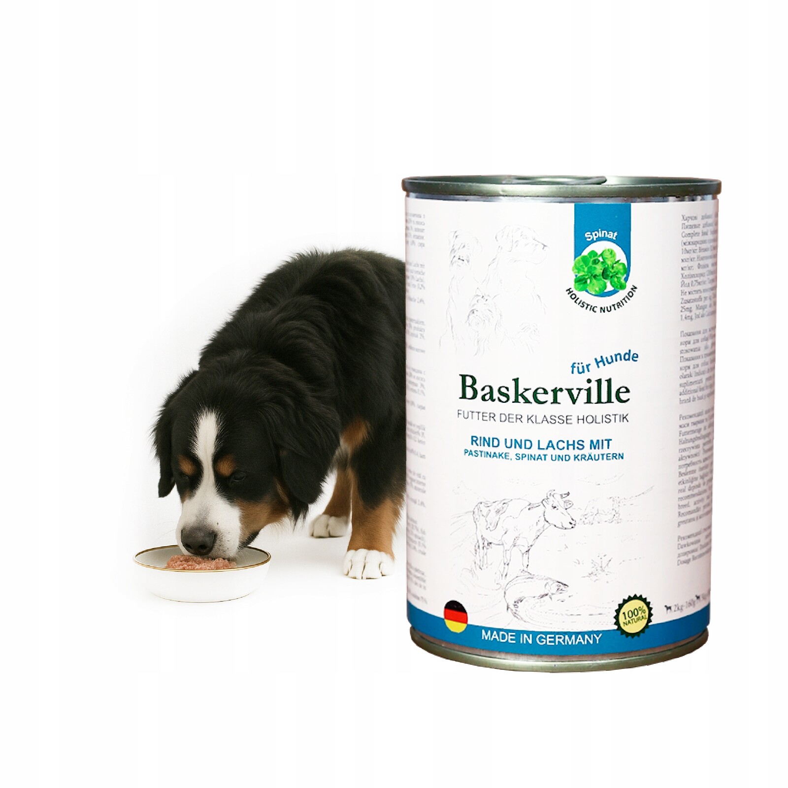 Baskerville Premium vlhké krmivo pro psy Adult Hovězí losos 8x400 g