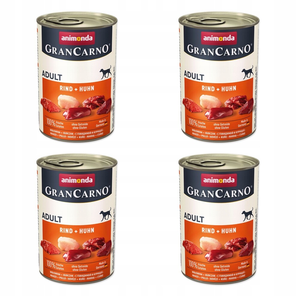 Konzerva Animonda Gran Carno Adult hovězí a kuře 400g balení 4 ks
