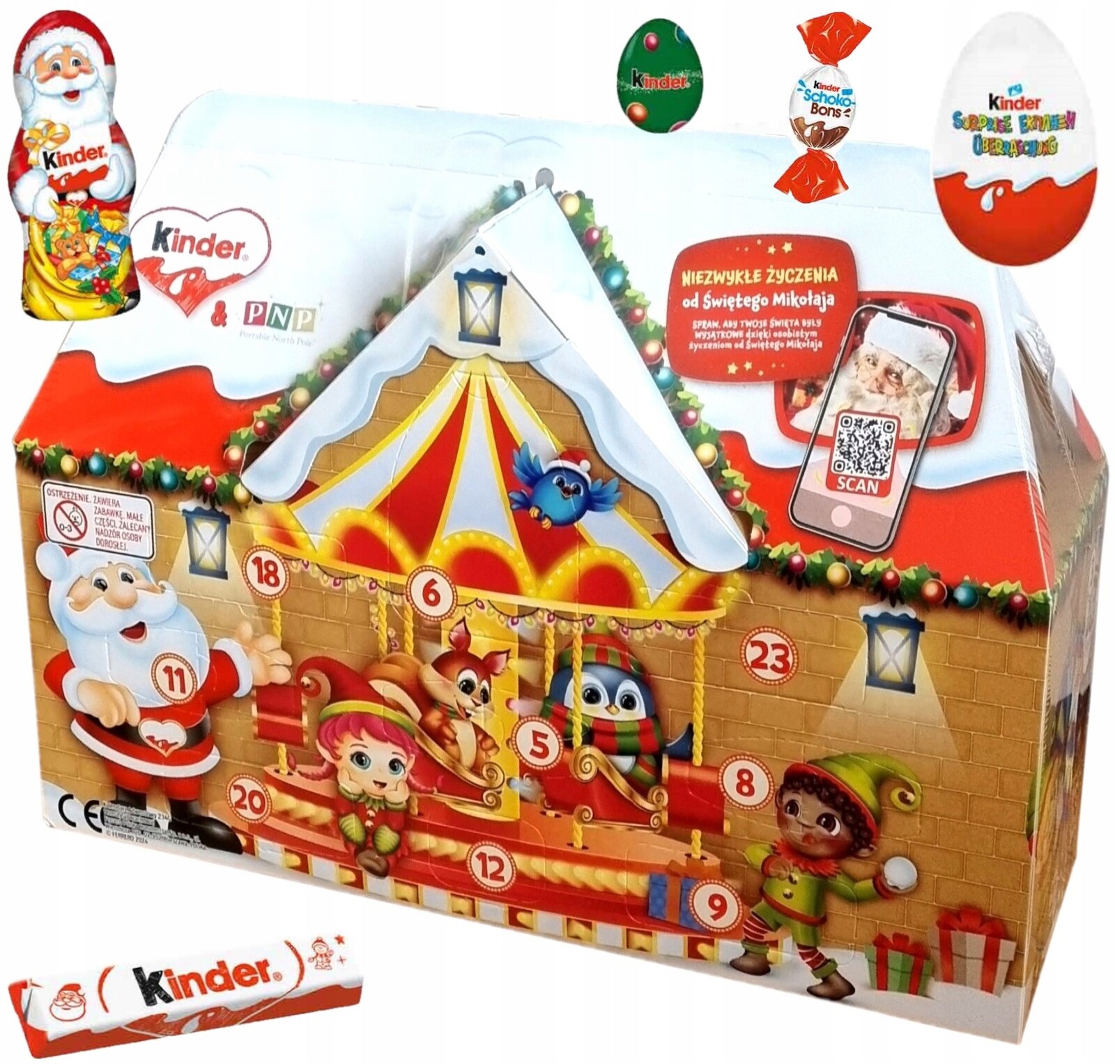 Adventní Kalendář Kinder Domeček 3D 234G Mikuláš Vánoce 2025