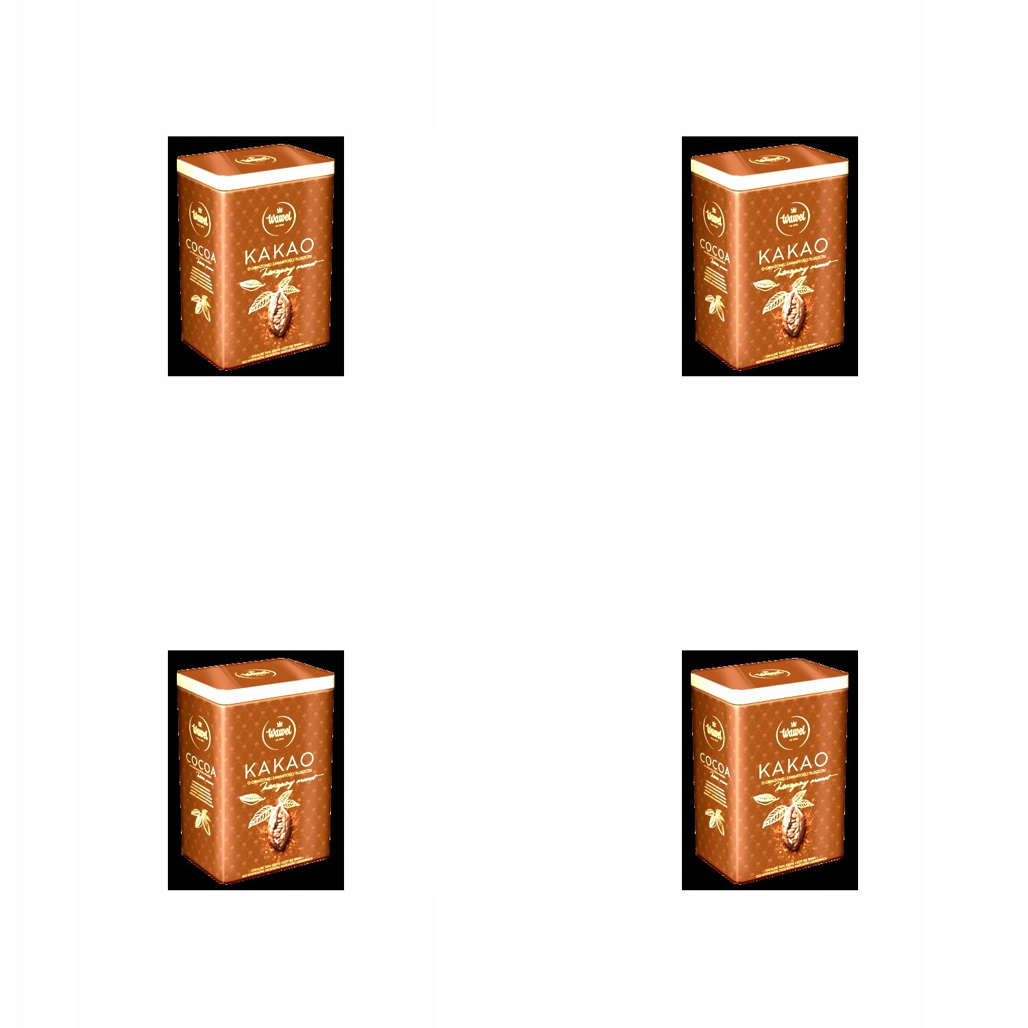 4 x 150 g Wawel kakaové plechovky Karton