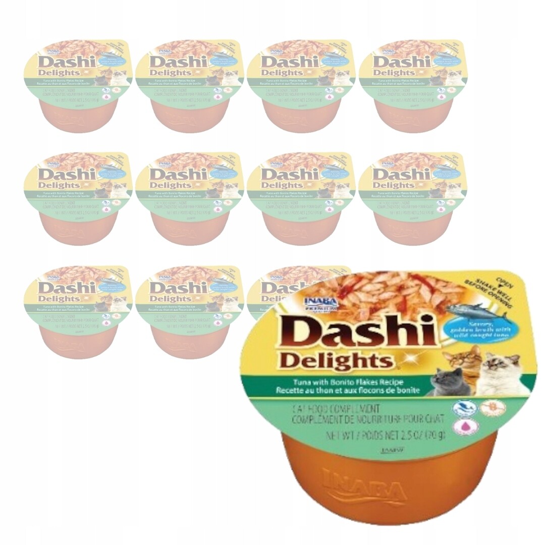 Inaba Cat Dashi Delights 12x70g Doplňkové Krmivo Pro Kočky Tuna Bonito