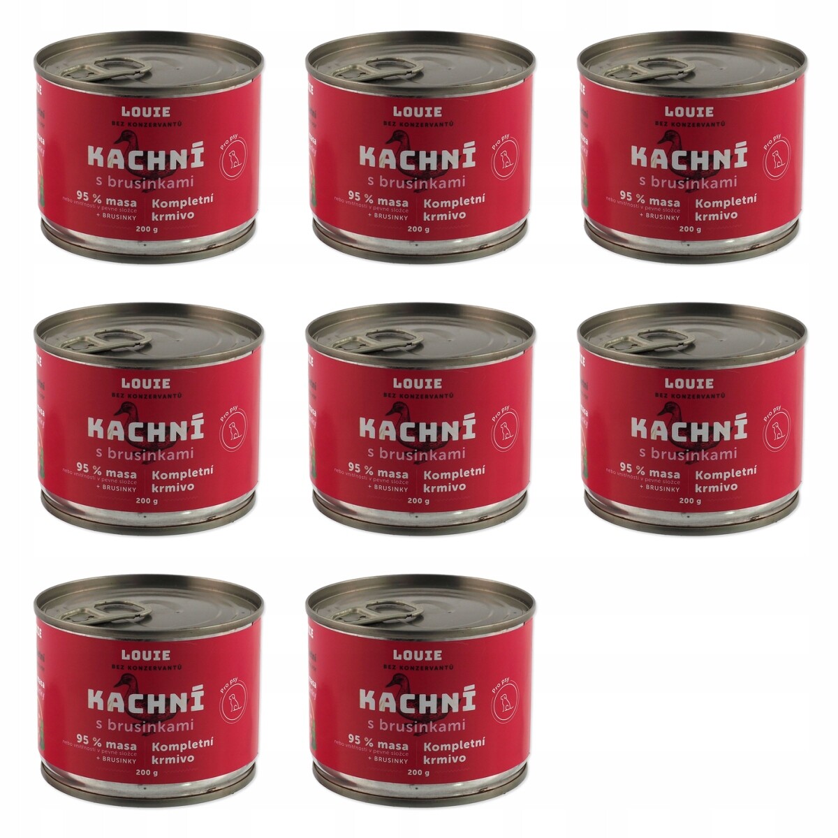 Konzerva Louie kachní s brusinkami 200g balení 8 ks