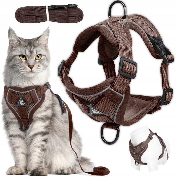 Beztlakové Procházkové Popruhy Nastavitelné Typu Guard Pro Kočky Vodítko vel. XL