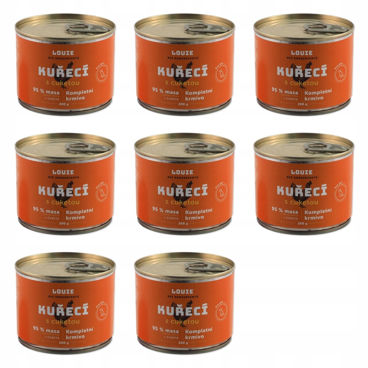 Konzerva Louie kuřecí s cuketou 200g balení 8 ks