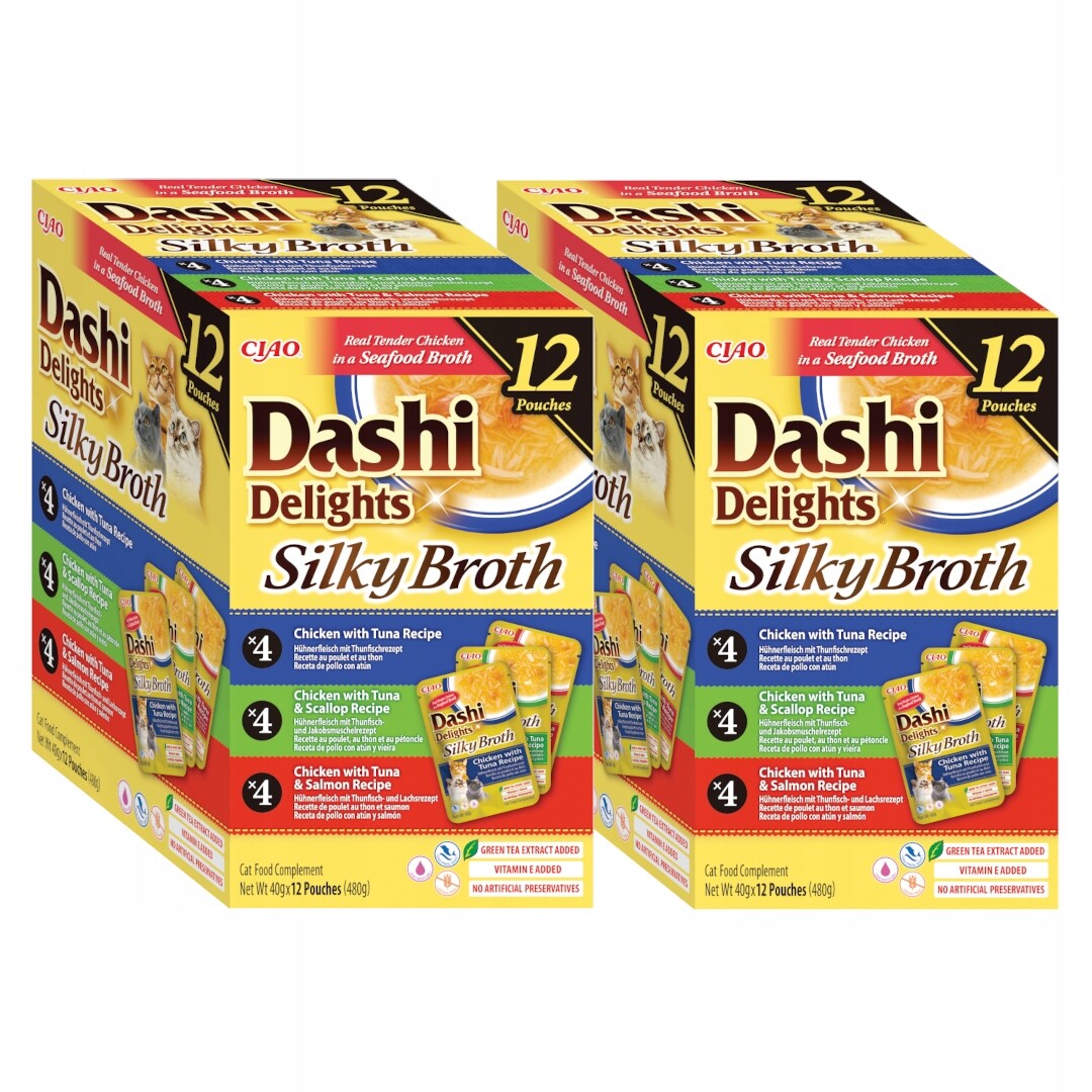 Inaba Cat Dashi Delights Silky Broth 24x40g Ryba Krmivo Pro Kočky
