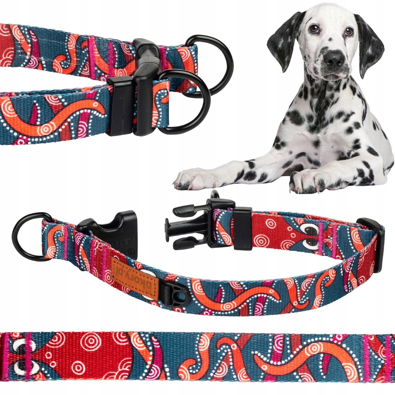 Široký Obojek silná Bezpečná páska velký pes XL 30 mm Ukory desingerská