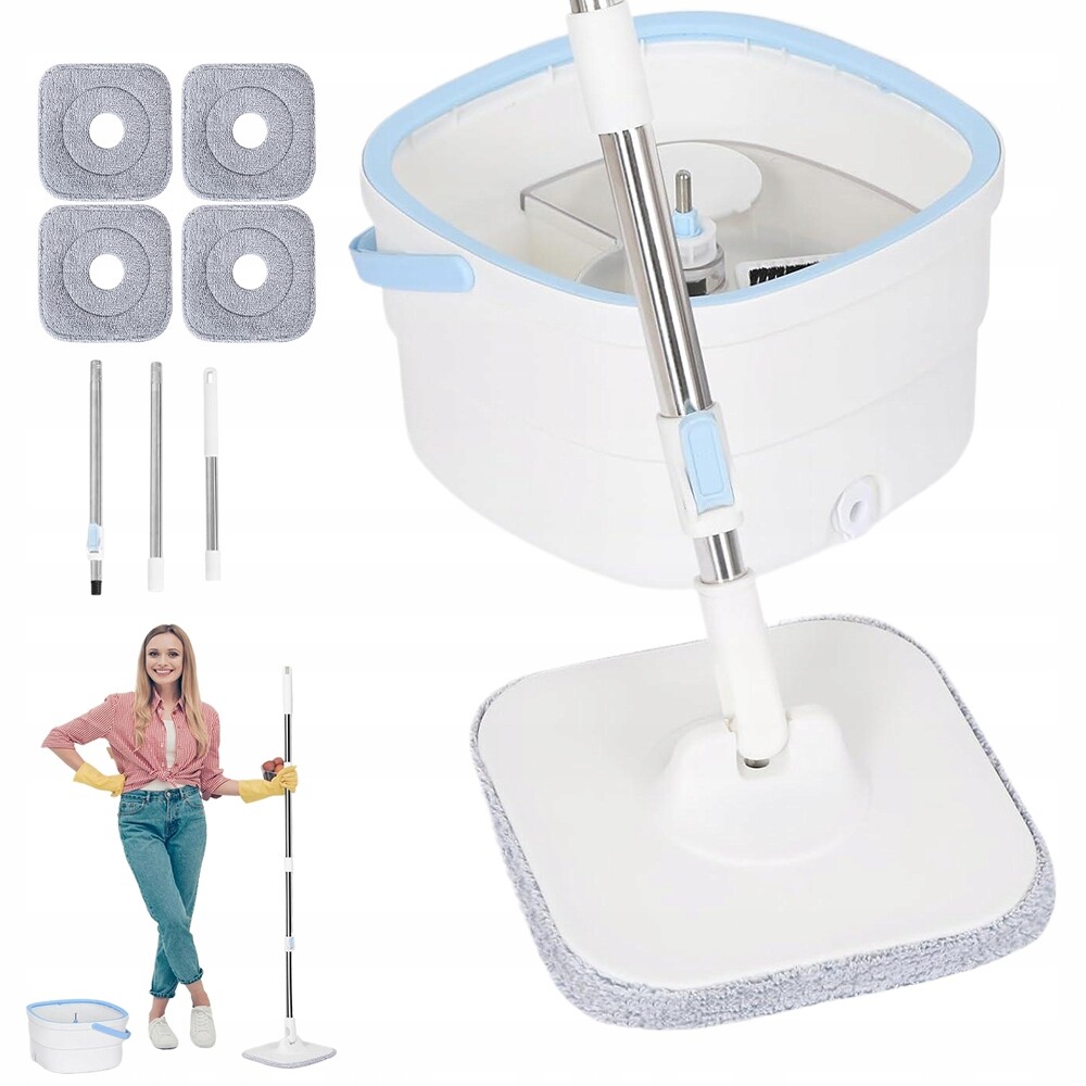 Mop S Kbelíkem 25 L Rozdělený Na Čistou A Špinavou Vodu Nerezová Rukojeť