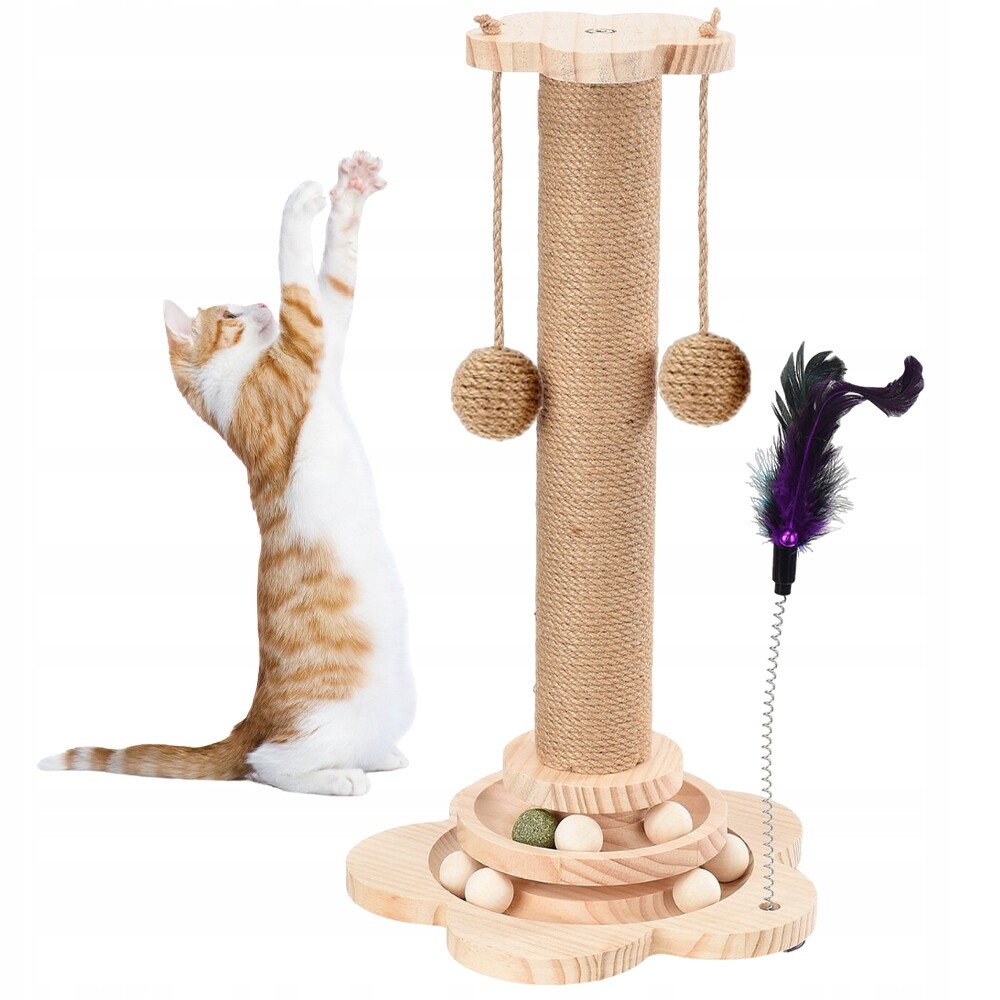 Škrabadlo pro kočky Škrabací sloupek s míčkem 44.5 cm Věž Hračka